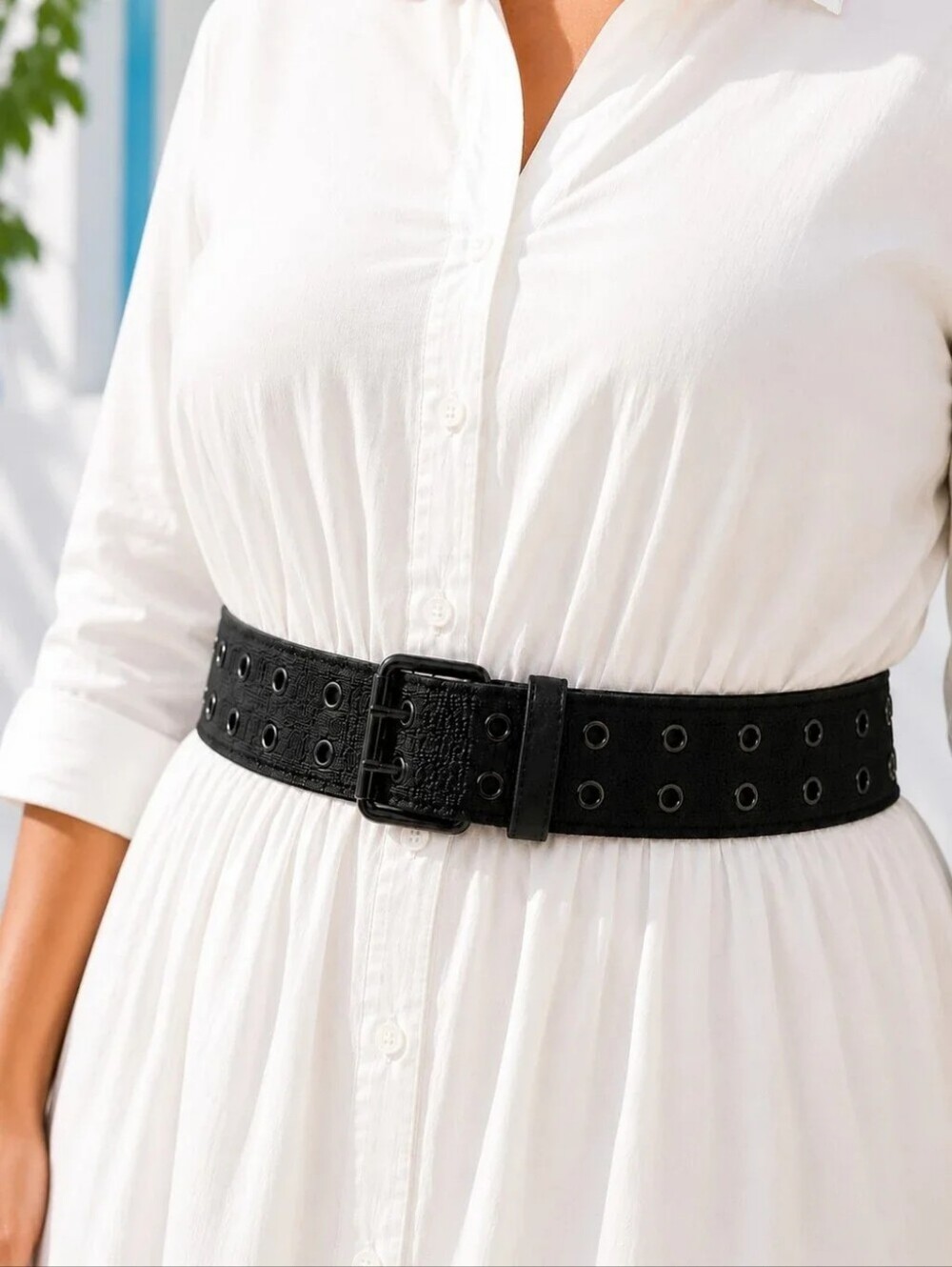 Torrid Black Canvas Double Grommet Y2K Belt